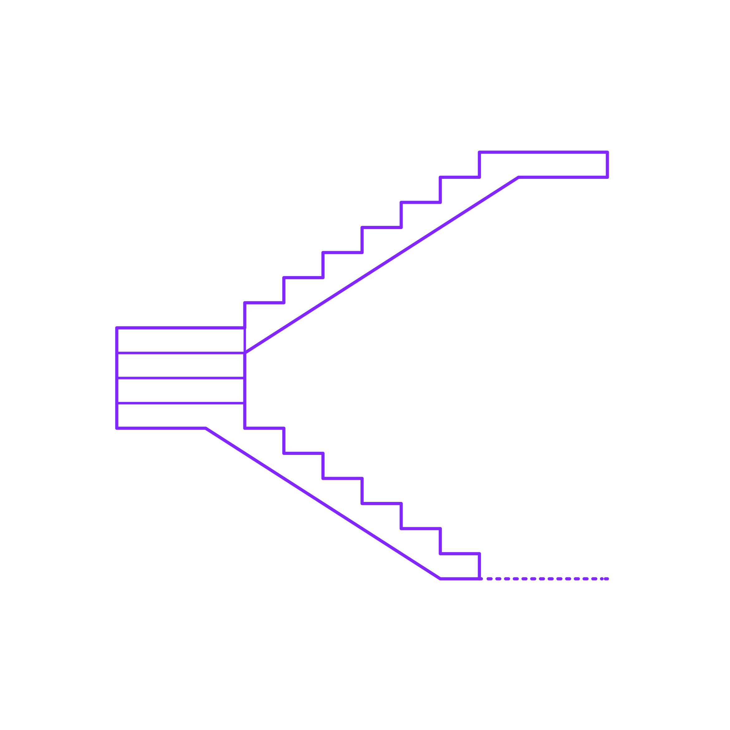 Buildings Stairs Types U Shaped Straight Stairs Outline Svg File Free Vectors